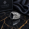 Premium Black/Silver Stone Ring