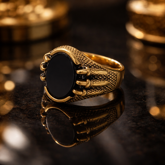Gold Onyx Signet Ring