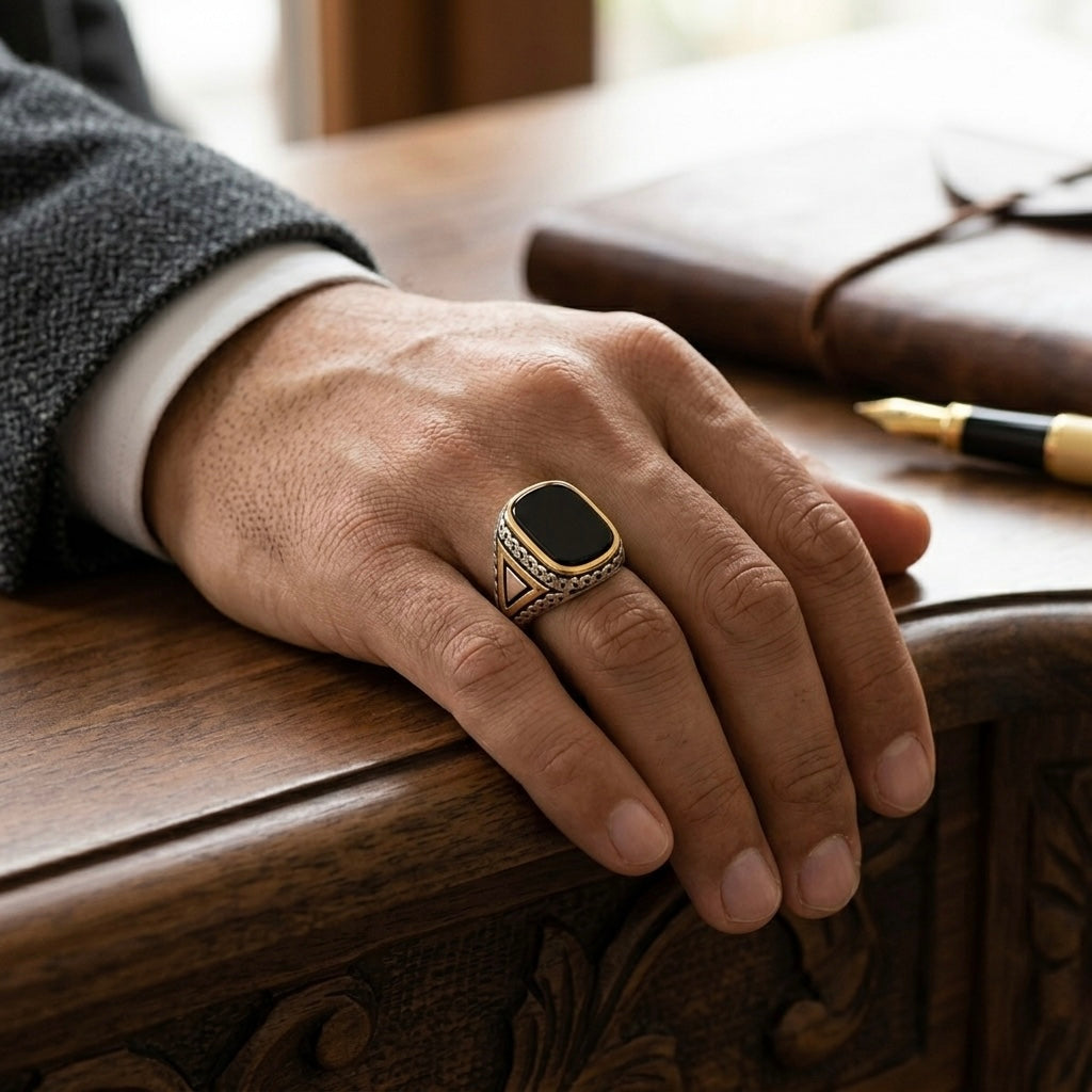Sterling Silver & Gold Signet Ring