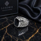 Premium Black/Silver Stone Ring