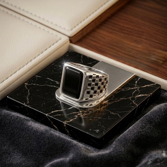 Checkered Signet Ring