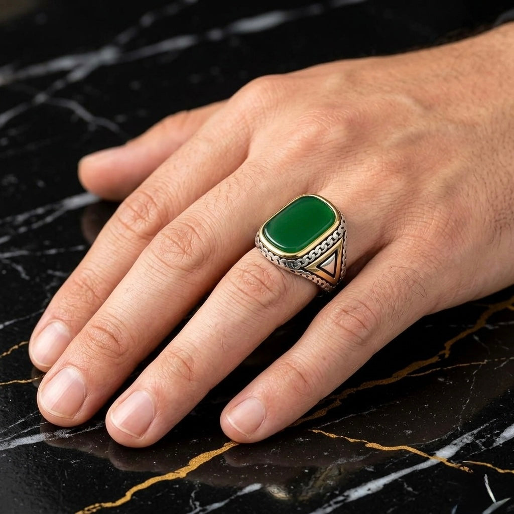Sterling Silver & Gold Signet Ring