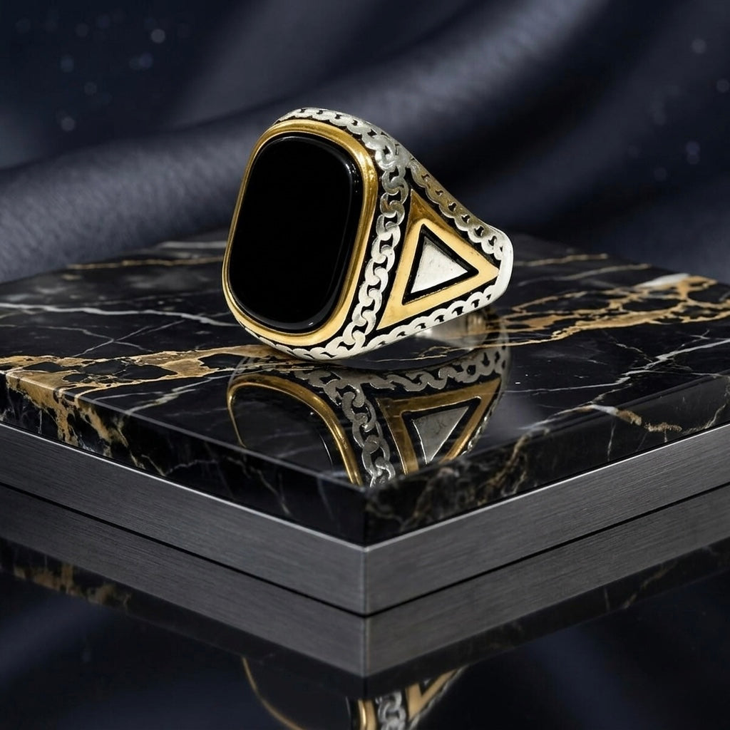 Sterling Silver & Gold Signet Ring
