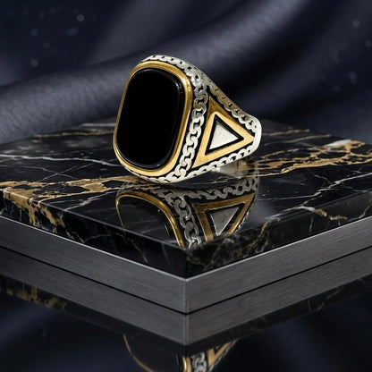 Sterling Silver & Gold Signet Ring