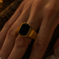 Luxury Black Stone Gold Ring