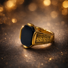 Luxury Black Stone Gold Ring
