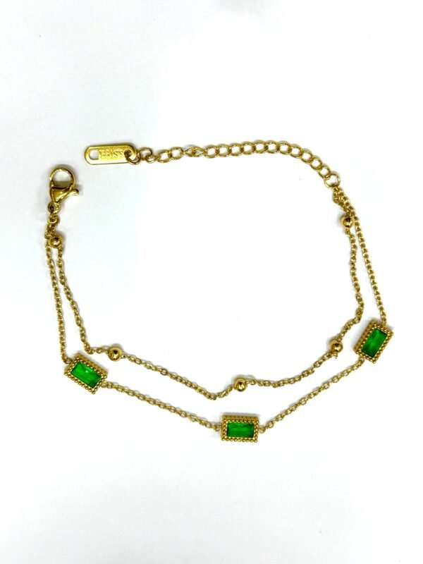 exquisite stainless steel emerald chain bracelet for girls and womens 💎